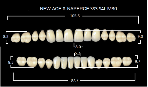 Yamahachi Gloria New Ace & Naperce B1 SS3/M30 - акриловые двухслойные зубы