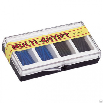 РуДент Multi-Shtift - штифты беззольные, асс. 1,6 мм, синие, 2 мм, черные (40 + 40 шт.)